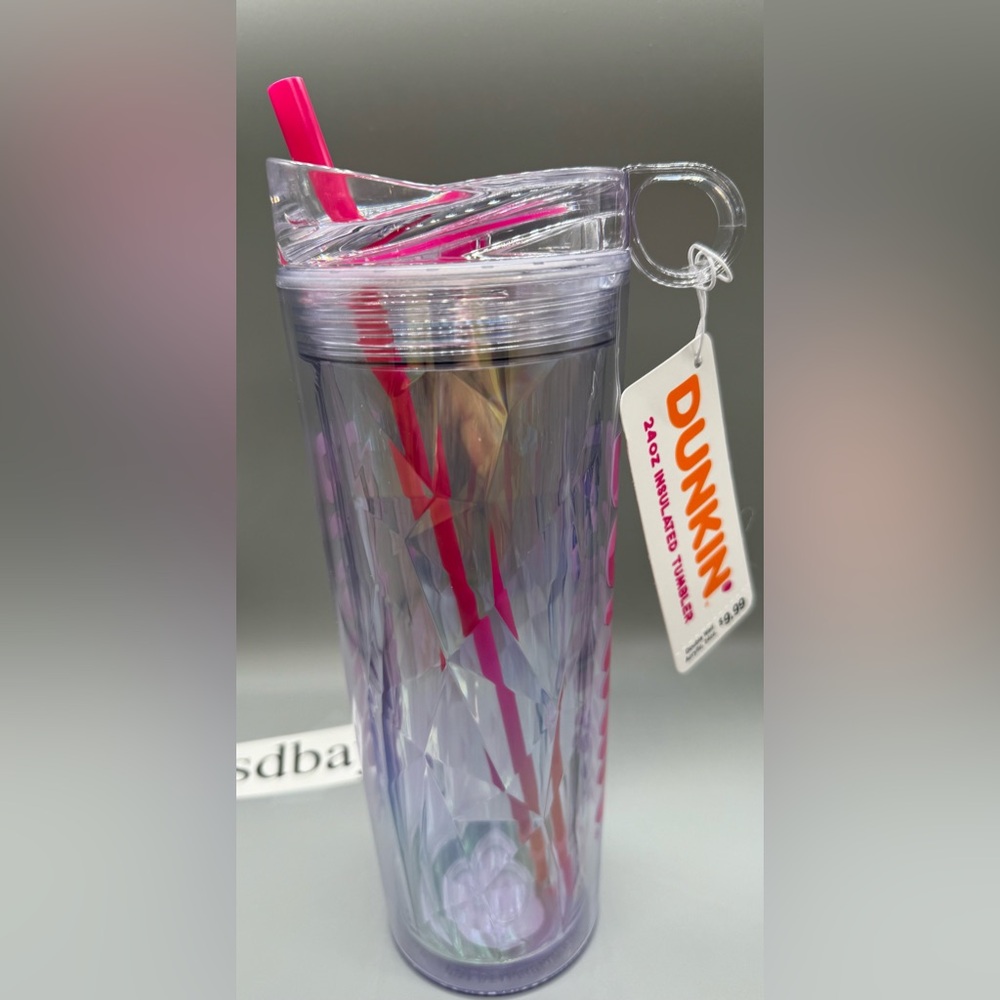 RARE - NEW Dunkin' Summer 2025 Sipper Chiseled Ice /24oz Tumbler/ PINK /NWT - Picture 2 of 6